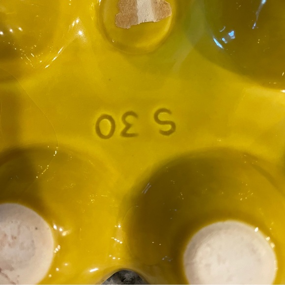 Vtg California Pottery S30 Deviled Egg Round Platter Raised Center Rooster Hen - Picture 9 of 9